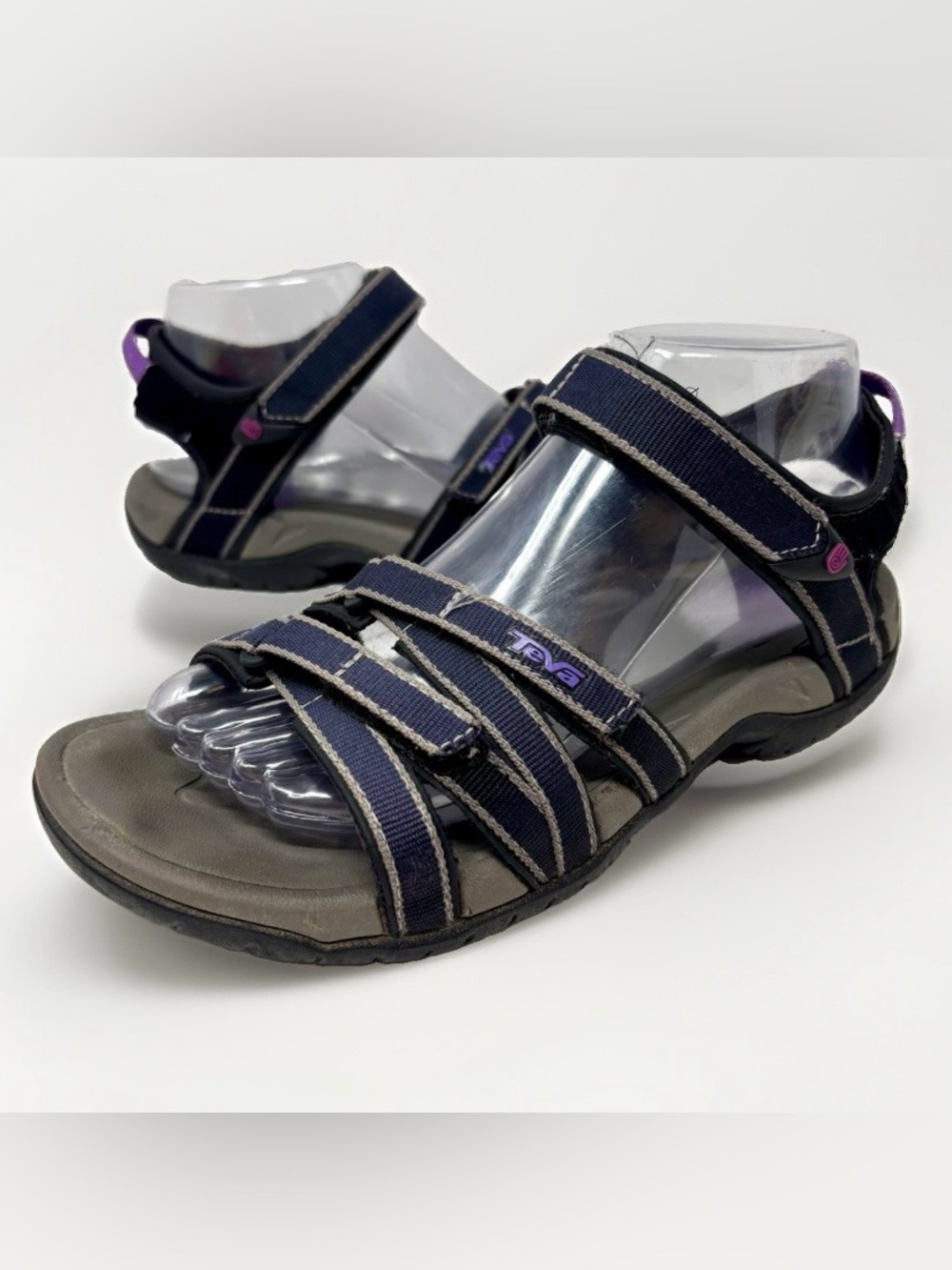 Teva Gray Purple Tirra Sport Strappy Open Toe Sandals Adjustable Women’s 8